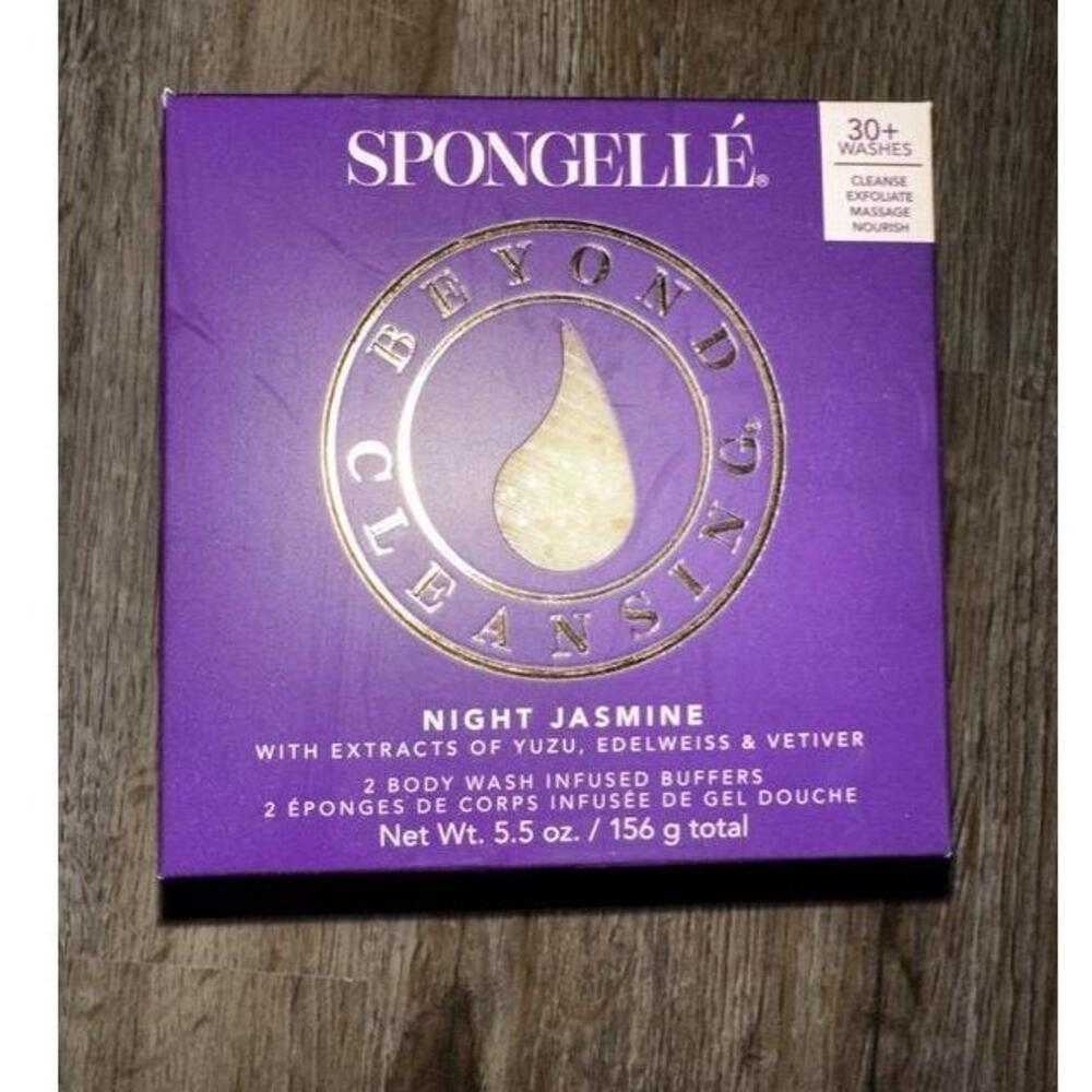 Spongellé Night Jasmine Scent 30 Plus Washes Yuzu Vetiver Body Infused Buffer